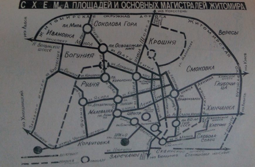 The Scheme of Squares and Main Roads of Zhytomyr (1991)